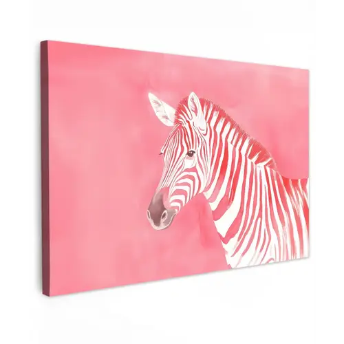 Zebra - Pink - Verf canvas 2cm klein -z3d