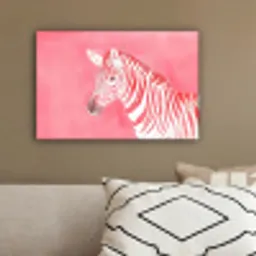 Zebra - Pink - Verf canvas 2cm klein -sfeer3