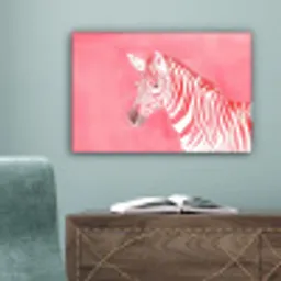 Zebra - Pink - Verf canvas 2cm klein -sfeer4