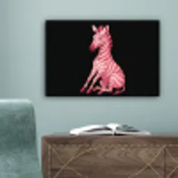 Zebra - Roze - Gestreept canvas 2cm klein -sfeer4