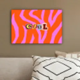 Zebraprint - Grafisch - COOL - Oranje canvas 2cm klein -sfeer3
