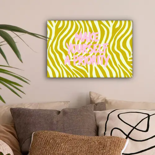 Zebraprint - Priority - Roze canvas 2cm klein -sfeer1