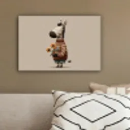 Zebra - Zonnebloemen - Warm canvas 2cm klein -sfeer3