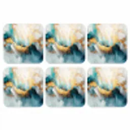 Abstract - Kunst - Gold - Blauw onderzetter kurk middel -3d