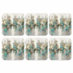 Abstract - Blokken - Goud - Skyline onderzetter kurk middel -3d