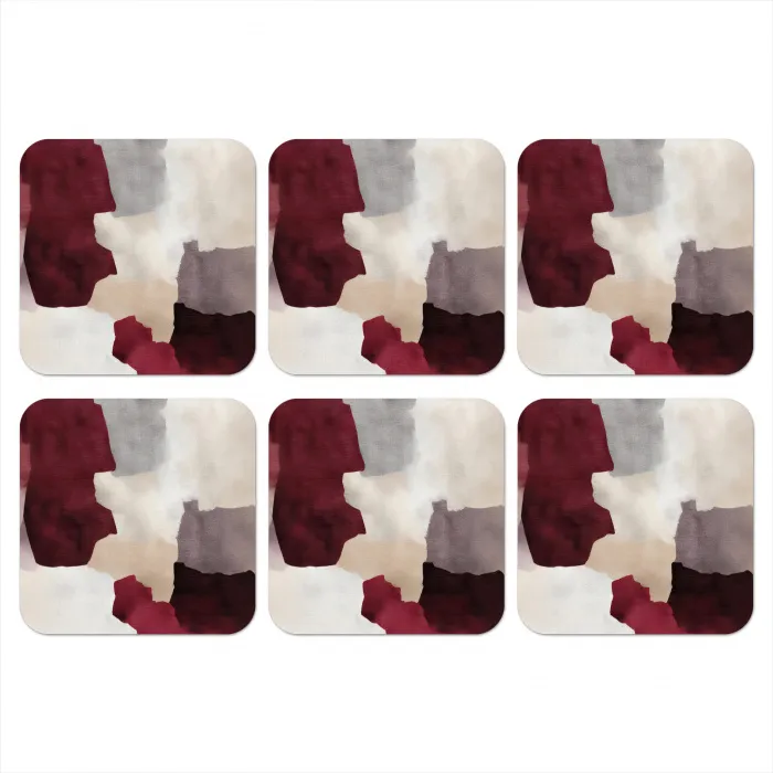 Abstract - Kleurbakken - Rood onderzetter kurk middel -3d