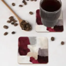 Abstract - Kleurbakken - Rood onderzetter kurk middel -sfeer2