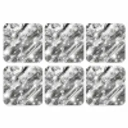 Abstract - Diamant - Luxe - Modern - Zilver onderzetter kurk middel -3d