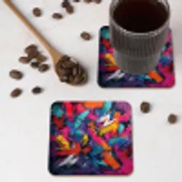 Abstract - Explosie - Neonkleuren onderzetter kurk middel -sfeer2