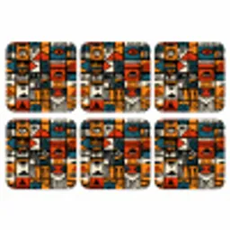 Abstract - Gezichten - Mozaïek onderzetter kurk middel -3d