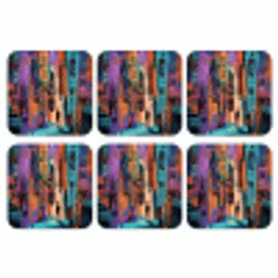 Abstract - Figuren - Kleurrijk onderzetter kurk middel -3d