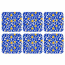 Abstract - Bloem - Blauw onderzetter kurk middel 366 -3d