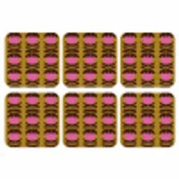 Abstract - Bloemen - Roze onderzetter kurk middel 366 -3d