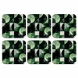 Abstract - Groen - Vormen onderzetter kurk middel -3d