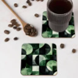 Abstract - Groen - Vormen onderzetter kurk middel -sfeer2