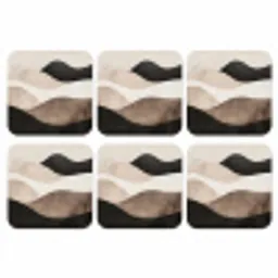 Abstract - Landschap - Golven - Crèmekleur onderzetter kurk middel -3d