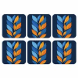 Abstract - Bladeren - Blauw onderzetter kurk middel -3d