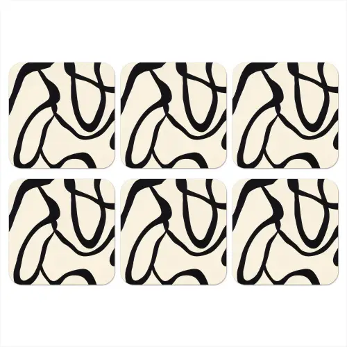 Abstract - Lijnen - Modern - Beige onderzetter kurk middel -3d