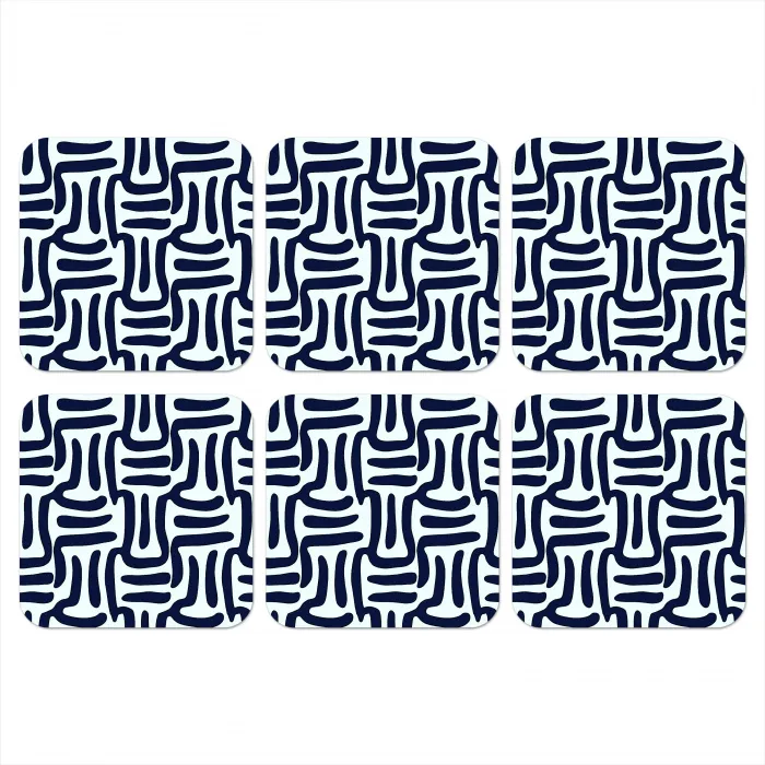 Abstract - Modern - Blauw onderzetter kurk middel 366 -3d