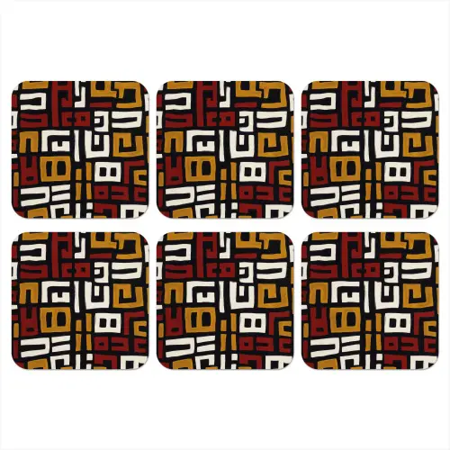 Abstract - Patroon - Rood onderzetter kurk middel -3d