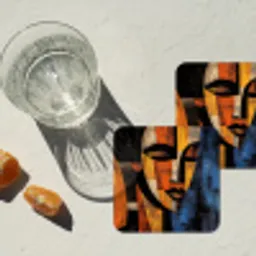Abstract - Portret - Kleurvakken onderzetter kurk middel -sfeer4