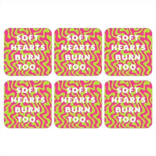 Abstract - Quote - Centraal - Roze onderzetter kurk middel -3d