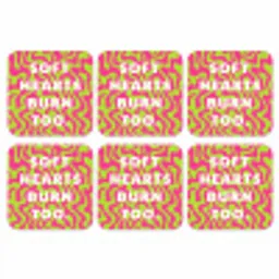 Abstract - Quote - Centraal - Roze onderzetter kurk middel -3d