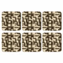 Abstract - Retro - Zwart onderzetter kurk middel 366 -3d