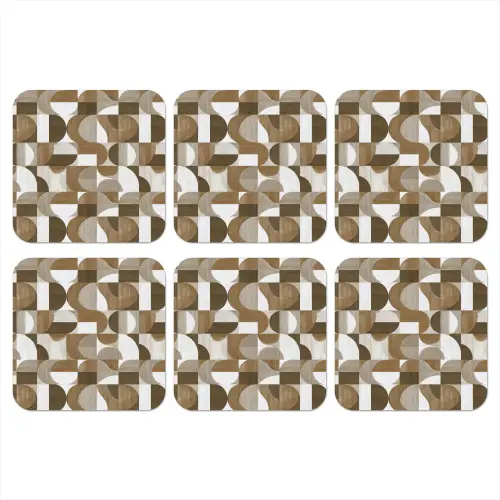 Abstract - Retro - Bruin onderzetter kurk middel 366 -3d