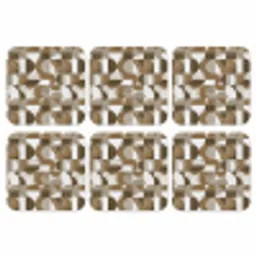 Abstract - Retro - Bruin onderzetter kurk middel 366 -3d