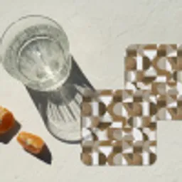 Abstract - Retro - Bruin onderzetter kurk middel 366 -sfeer4