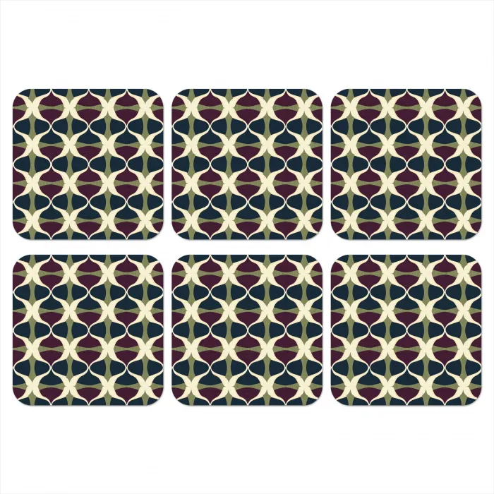 Abstract - Retro - Kleurrijk onderzetter kurk middel 366 -3d