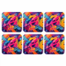 Abstract - Vormen - Kleurrijk onderzetter kurk middel -3d