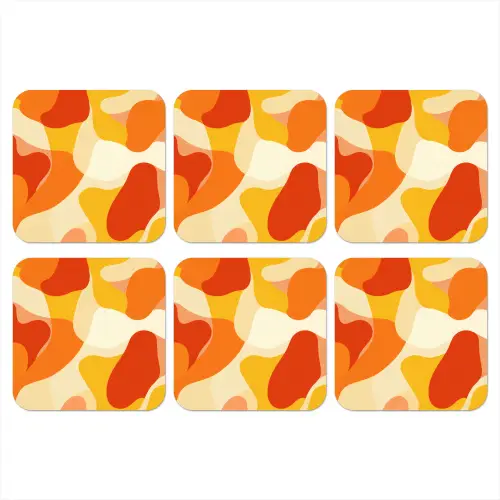 Abstract - Vormen - Oranje onderzetter kurk middel -3d