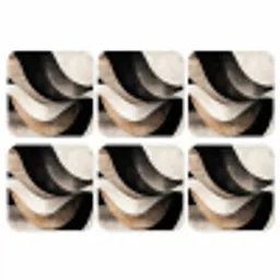 Abstract - Golven - Zwart - Verweerd onderzetter kurk middel -3d