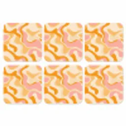 Abstract - Golvend - Oranje onderzetter kurk middel -3d