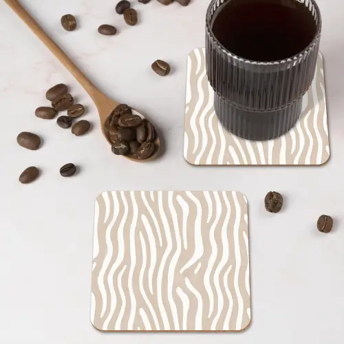 Abstract - Zebra - Beige onderzetter kurk middel 366 -sfeer2