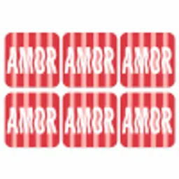 Amor - Strepen - Rood - Roze onderzetter kurk middel -3d