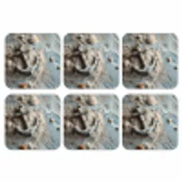 Anker - Hout - Schelpen - Zand onderzetter kurk middel -3d