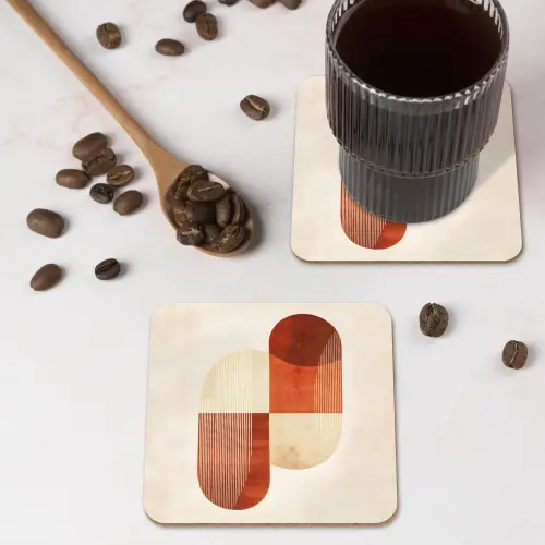 Bogen - Beige - Vormen onderzetter kurk middel -sfeer2