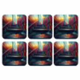 Architectuur - Neon - Trap - Graffiti onderzetter kurk middel -3d