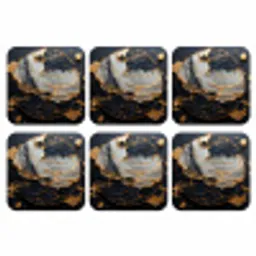 Kunst - Goud - Zwart - Modern - Abstract onderzetter kurk middel -3d