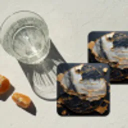 Kunst - Goud - Zwart - Modern - Abstract onderzetter kurk middel -sfeer4