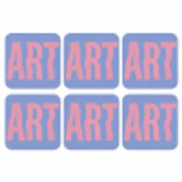 Art - Roze - Blauw onderzetter kurk middel -3d