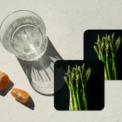 Asperges - Felgroen onderzetter kurk middel -sfeer4