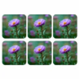 Aster - Paars - Bloem - Blaadjes onderzetter kurk middel -3d