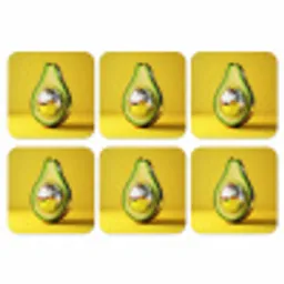Avocado - Discobal - Geel - Glitter onderzetter kurk middel -3d