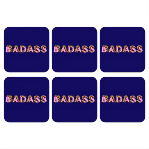 Badass - Panterpint - Schaduw - Roze onderzetter kurk middel -3d
