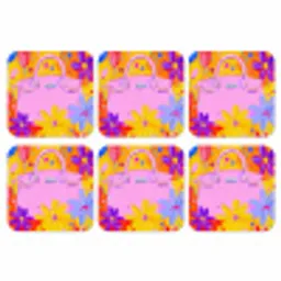 Tas - Roze - Bloemen onderzetter kurk middel -3d