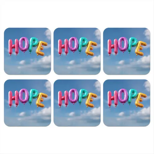 Ballonen - Lucht - Hope onderzetter kurk middel -3d